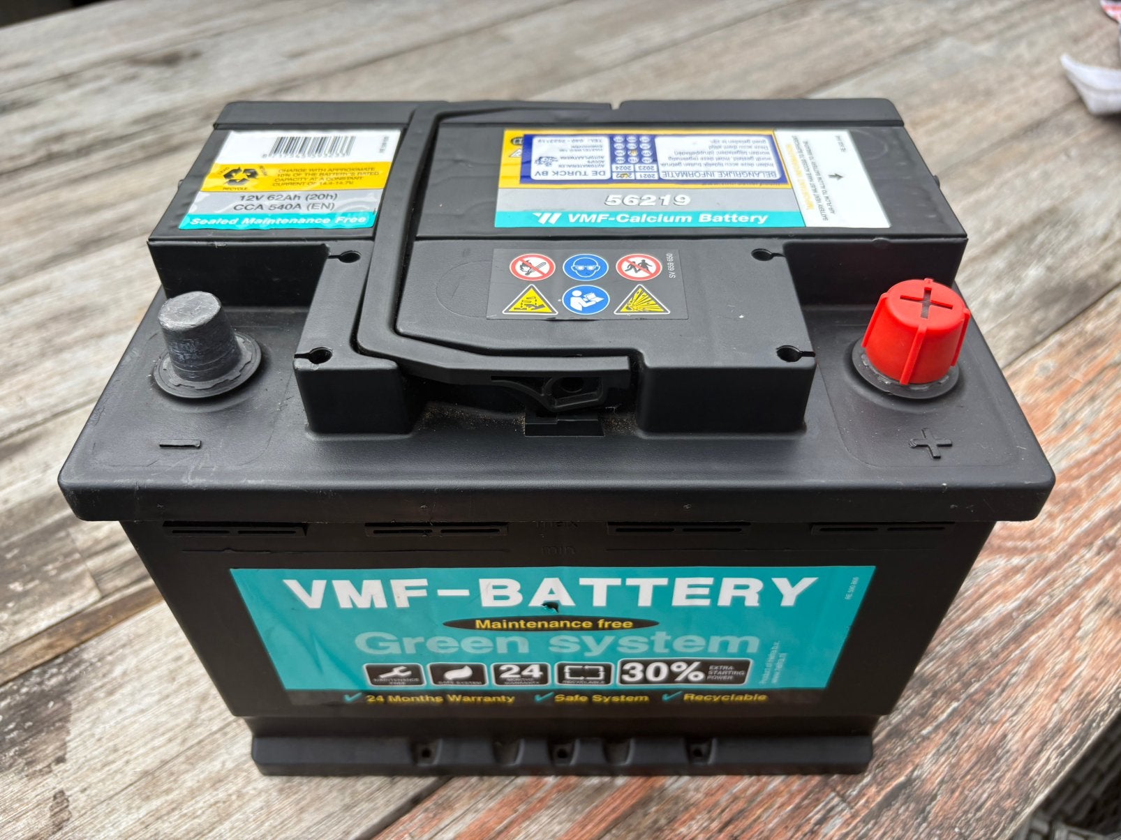 Autoaccu 12V 62Ah 540A CCA Start-Stop systeem Werkt Prima, Gebruikt, Fiat