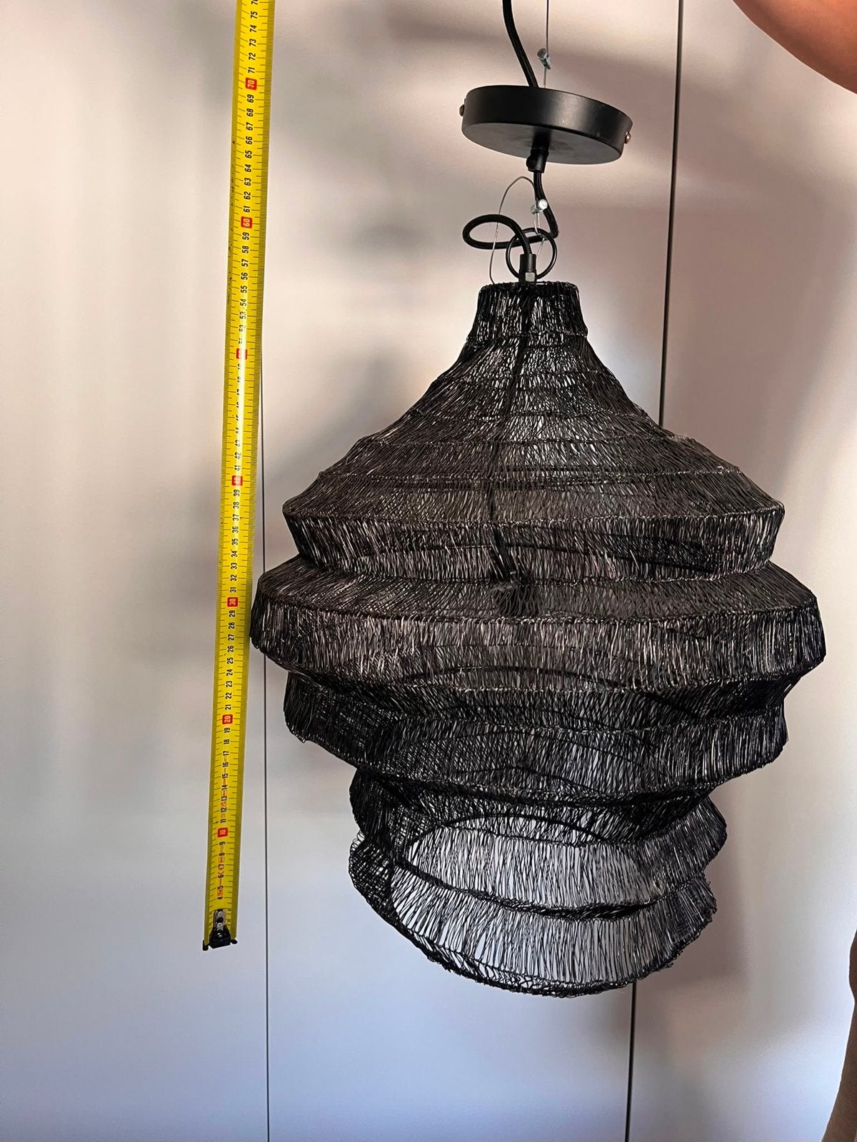 Oosterse hanglamp zwart 45 cm - Vadi, Ophalen, Zo goed als nieuw, Metaal, E27 (groot)