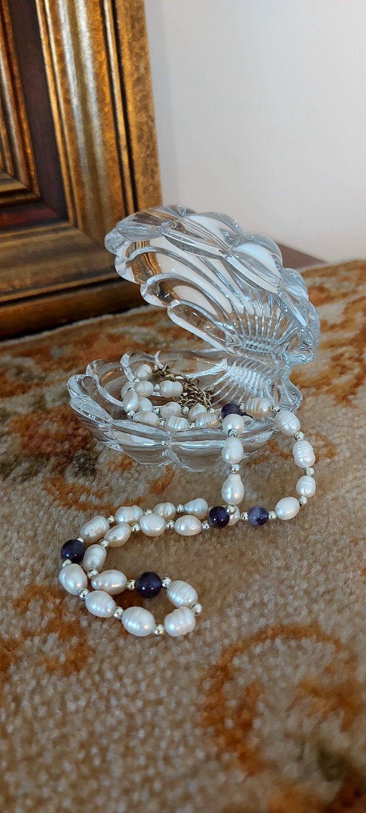 Supermooi! vintage kristallen ringenschaaltje schelp, Antiek en Kunst, Ophalen of Verzenden