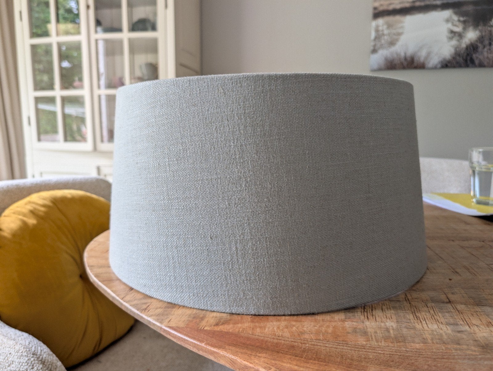 Nette grote stoffen lampenkap 46 cm, Gebruikt, Rond, Ophalen of Verzenden, Textiel