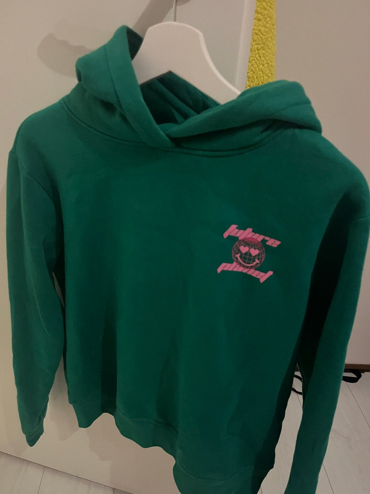 Groene hoodie met 'Future Planet' print - Amy & Ivy, Ophalen of Verzenden, Zo goed als nieuw, Maat 36 (S), Groen