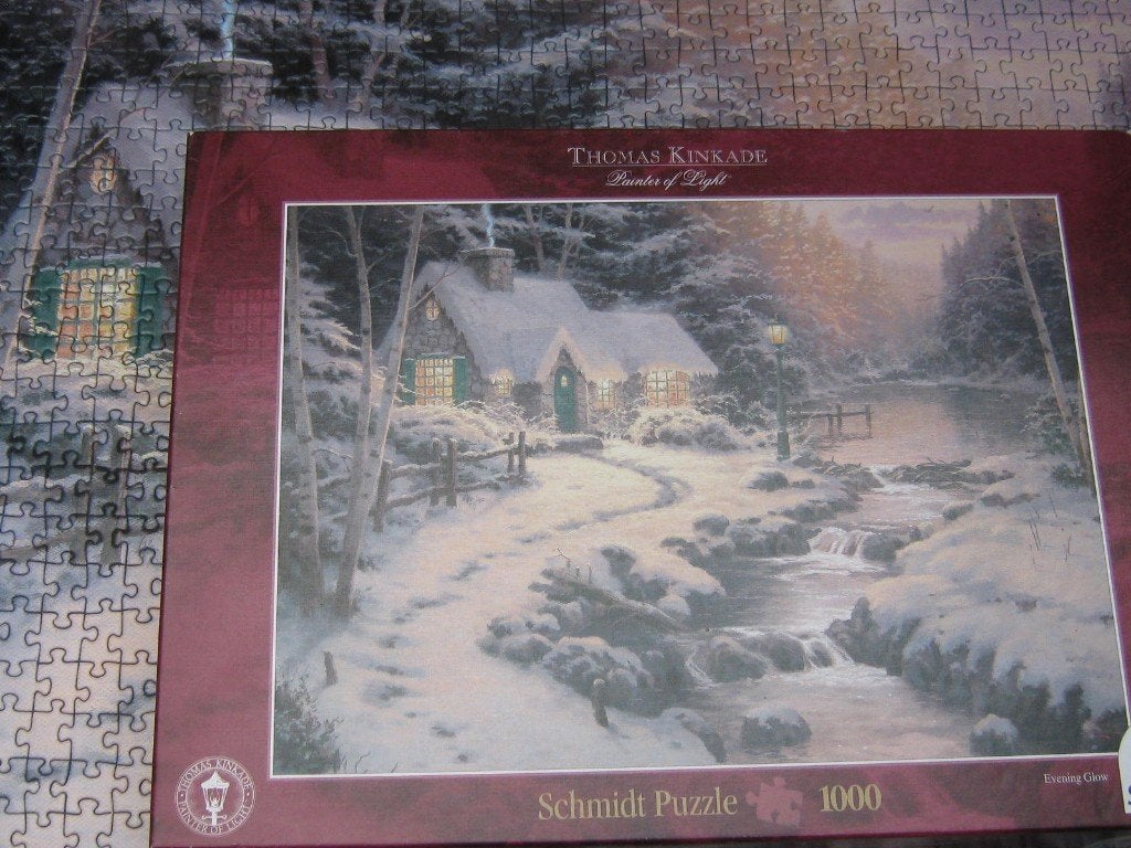 40 + Puzzels 1000 stukjes Thomas Kinkade en andere, Ophalen, 500 t/m 1500 stukjes, Zo goed als nieuw, Legpuzzel