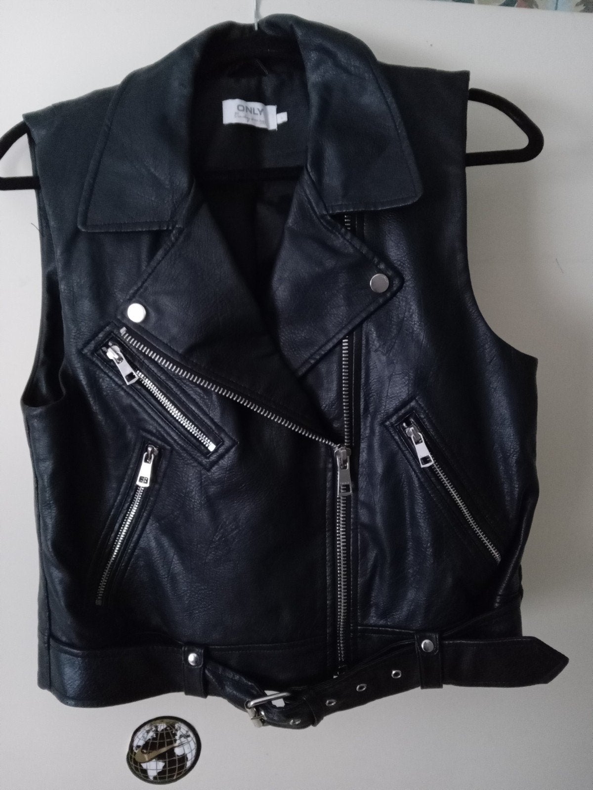 Stoer biker-stijl  bodywarmer - Maat L, ONLY, Ophalen of Verzenden, Maat 42/44 (L), Zwart