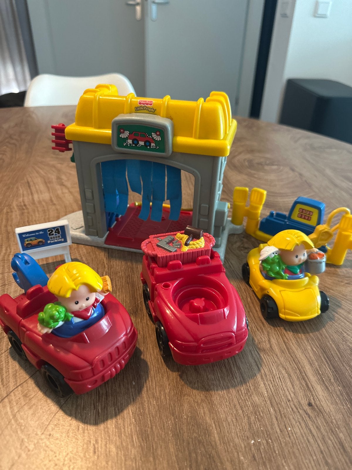 Little People Garage met auto's en figuren, Ophalen, Gebruikt