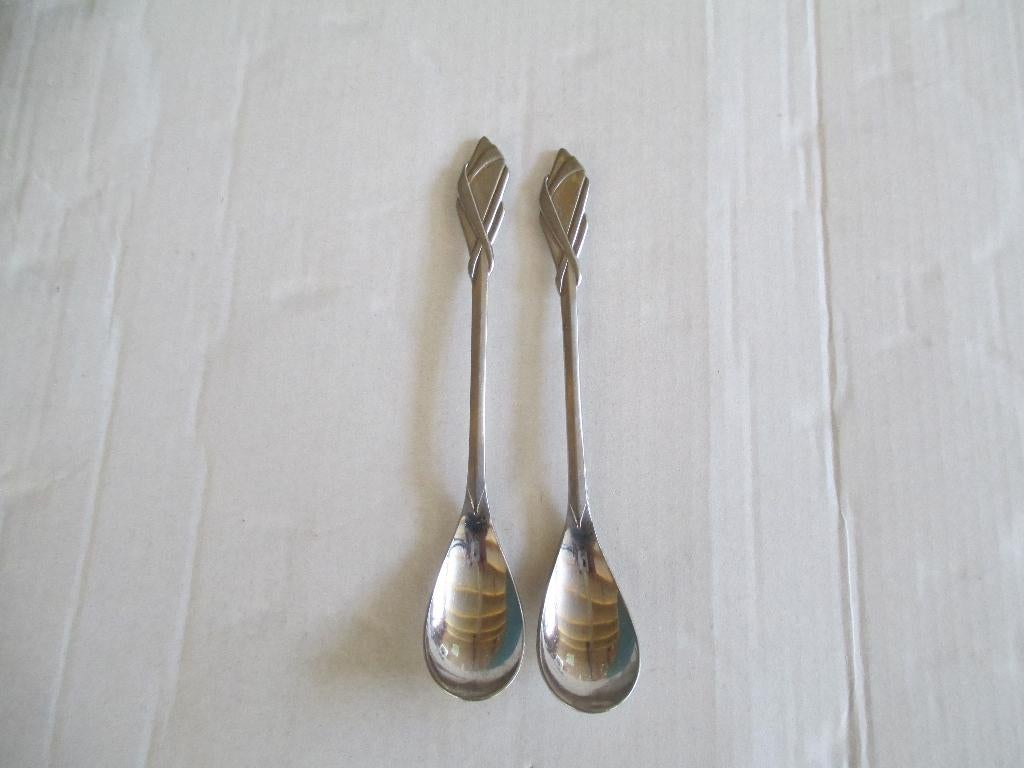 2 sola lepeltjes nr. 44, Ophalen of Verzenden, Gebruikt, Rvs of Chroom, Los bestek