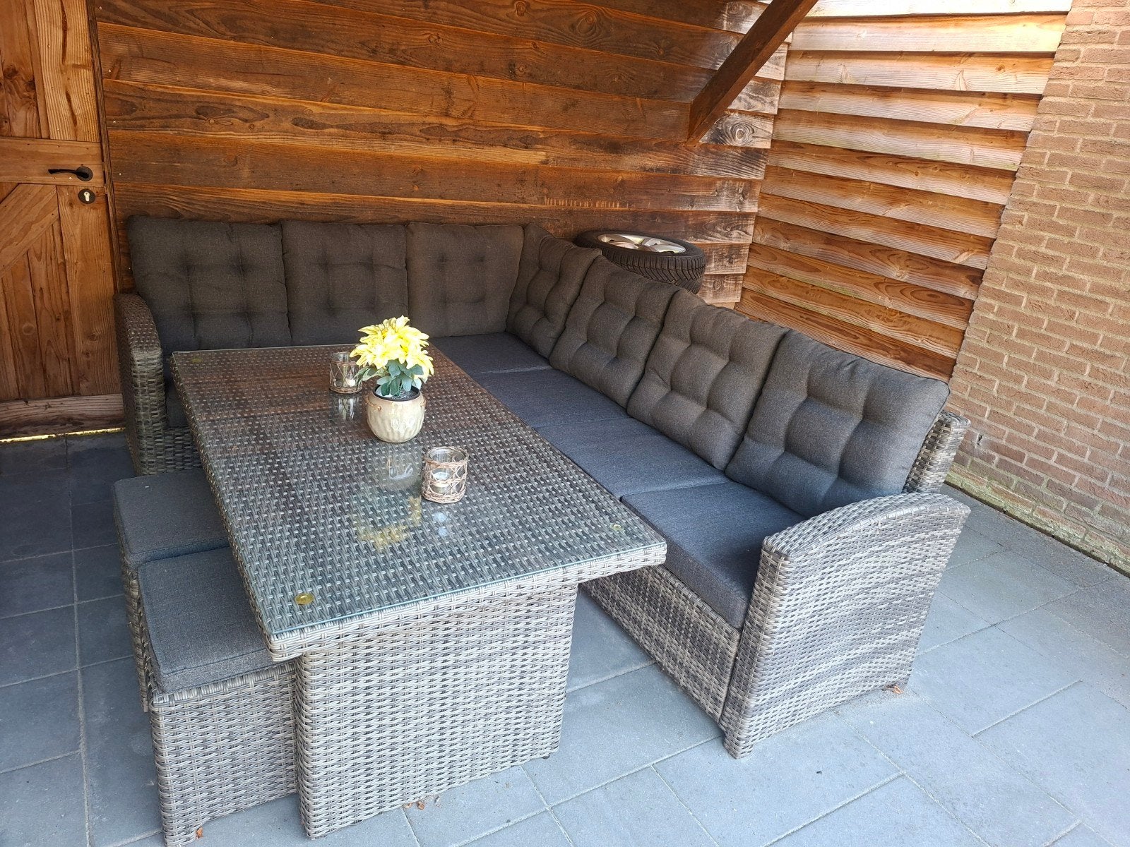 loungeset, Tuin en Terras, Tuinsets en Loungesets, Ophalen, Gebruikt, Kunststof