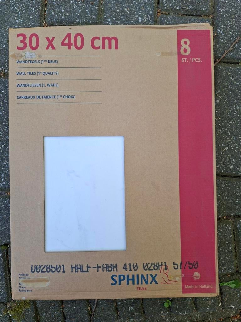 40 stuks Sphinx wandtegels 30x40 cm wit marmerlook, Ophalen, Nieuw, 5 tot 10 m², 20 tot 40 cm