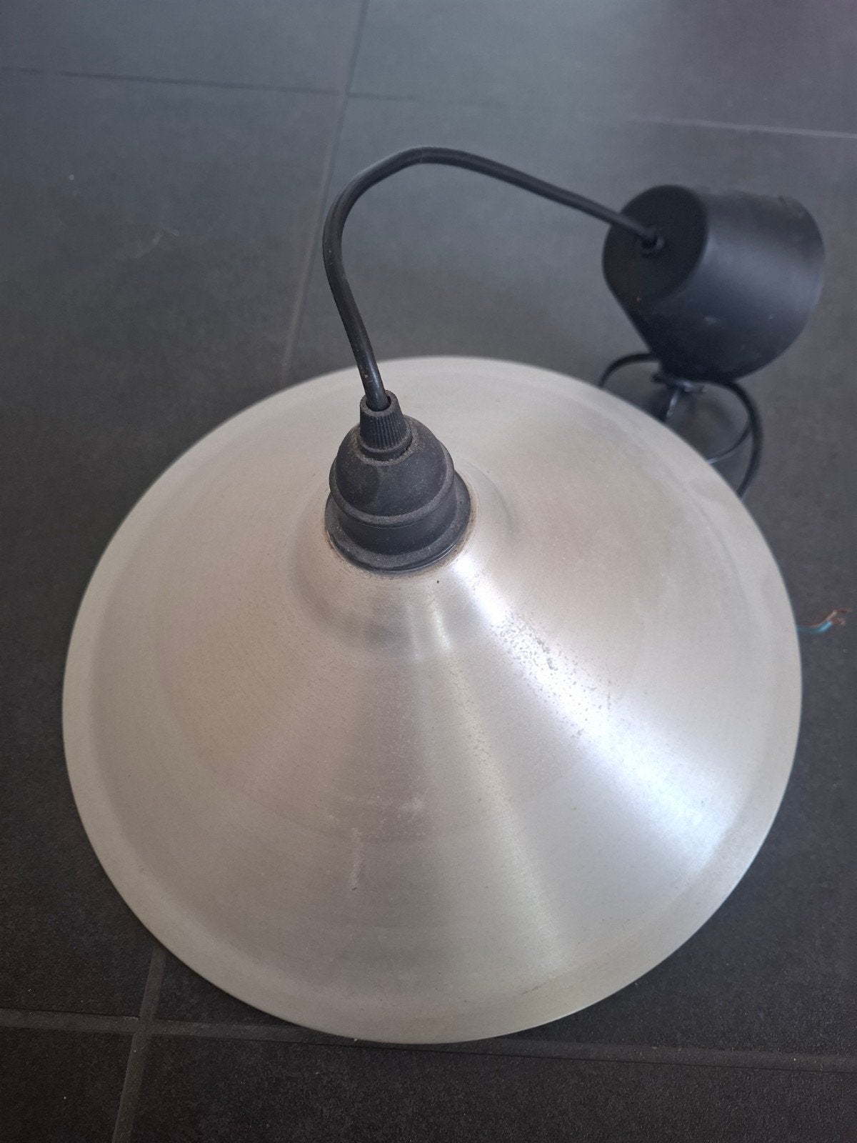 Vintage IKEA Lyra hanglamp - metalen kap, Ophalen of Verzenden, Gebruikt, Kunststof, Minder dan 50 cm