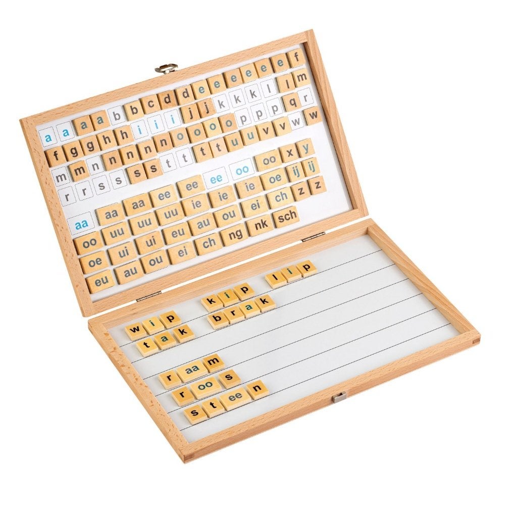 Letterwoord magnetisch - letterdoos, Ophalen of Verzenden, Zo goed als nieuw, Taal en Lezen