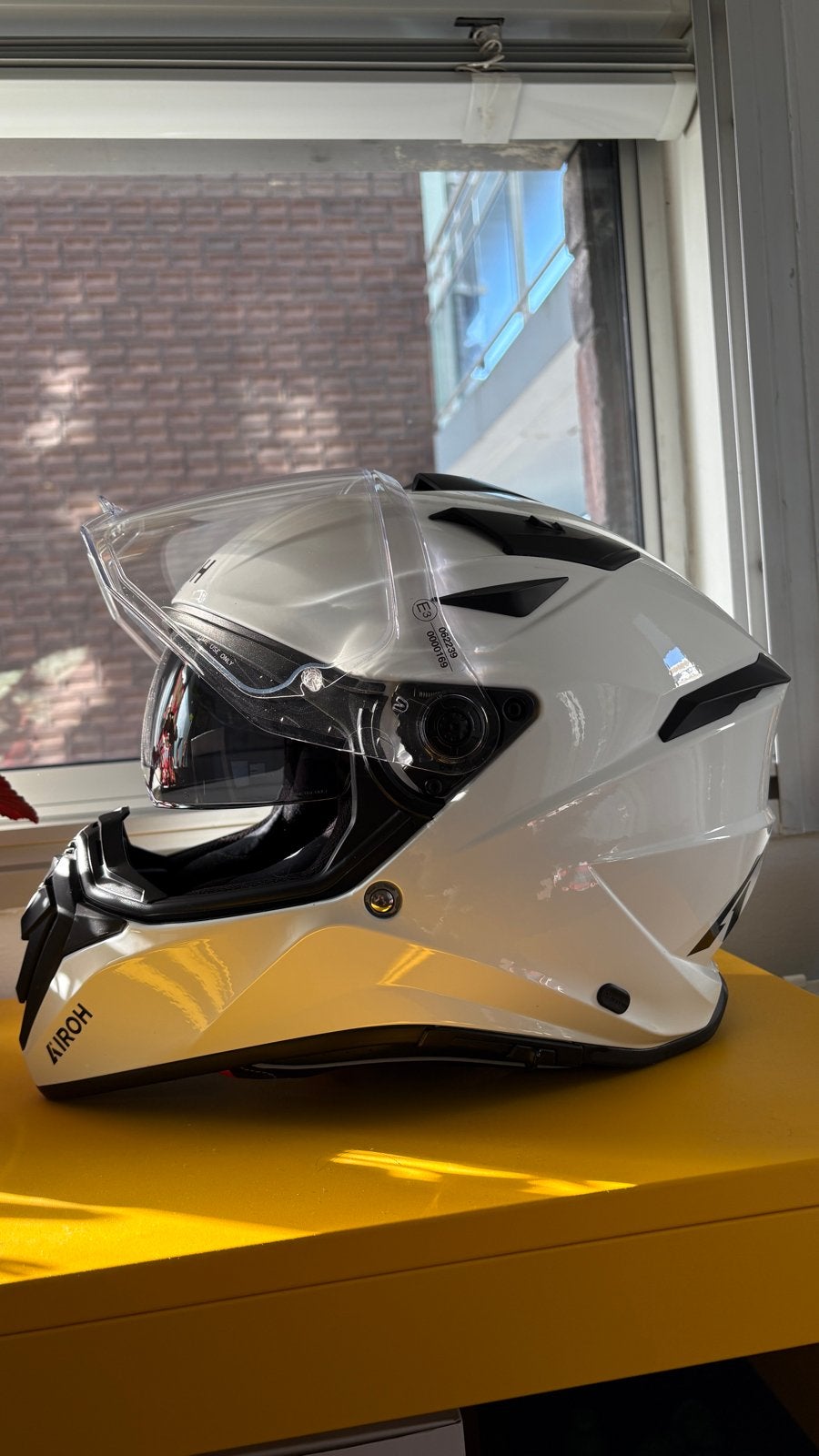 Airoh Bandit helm - Wit - Maat L, Motoren, L, Tweedehands, Ophalen, Overige merken