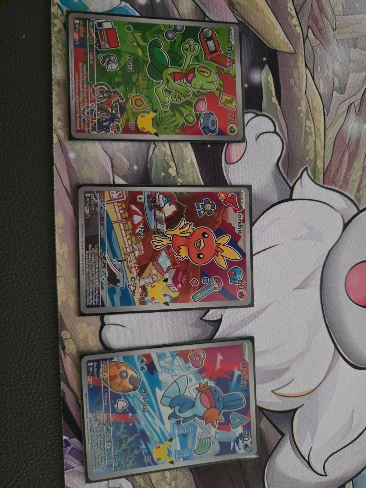 Treecko, Torchic, Mudkip Pokémon kaarten, Ophalen, Zo goed als nieuw, Meerdere kaarten