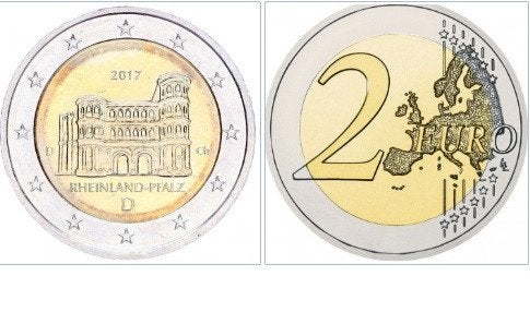 Duitsland 2 euro, 2017 Rijnland-Palts, Ophalen of Verzenden, Duitsland, 2 euro