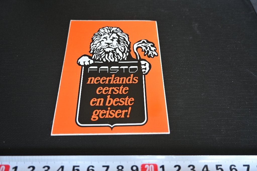 sticker FASTO neerlands eerste en beste geiser, Ophalen of Verzenden, Zo goed als nieuw