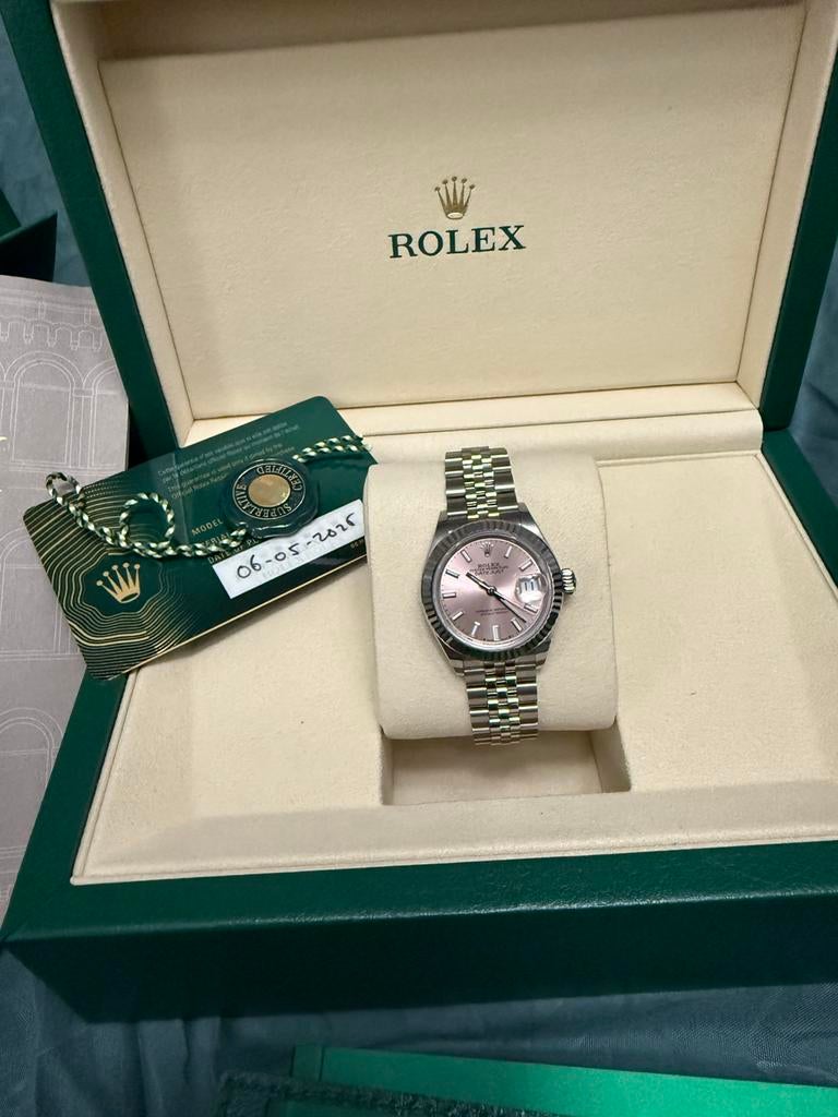 Rolex Lady Datejust 28 – Witgoud/Staal – Complete set, Sieraden, Tassen en Uiterlijk, Horloges | Dames, Ophalen, Zo goed als nieuw