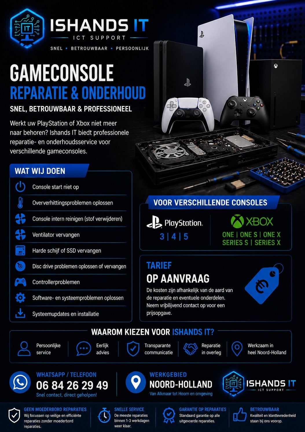 Gameconsole reparatie & onderhoud – Ishands IT, 1 speler, Ophalen, Vanaf 12 jaar