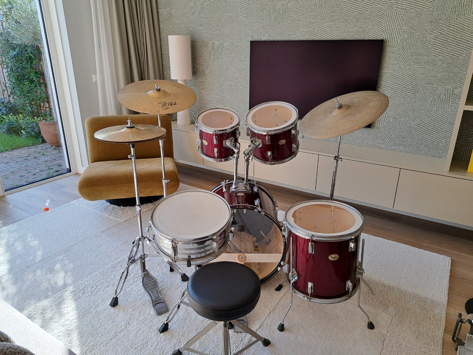 Compleet Thunder drumstel met accessoires, Ophalen, Gebruikt, Overige merken