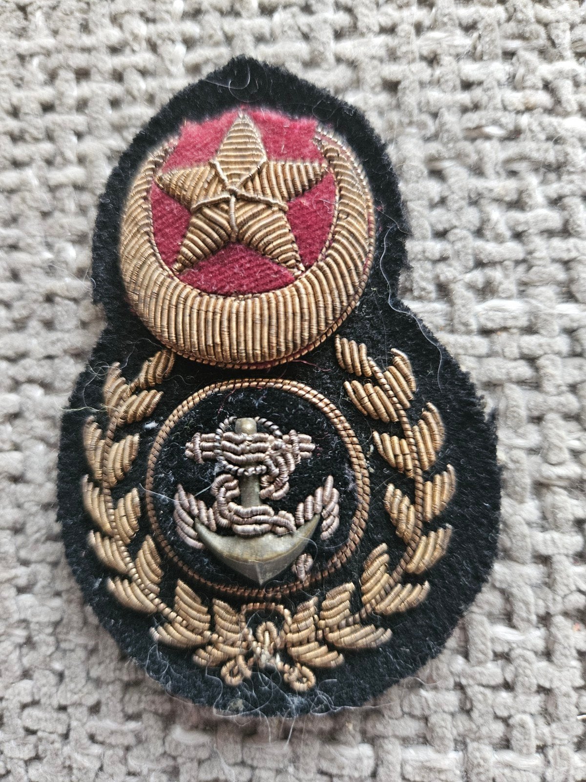 Marine Embleem - Anker & Ster, Ophalen of Verzenden, Marine, Overige gebieden, Embleem of Badge