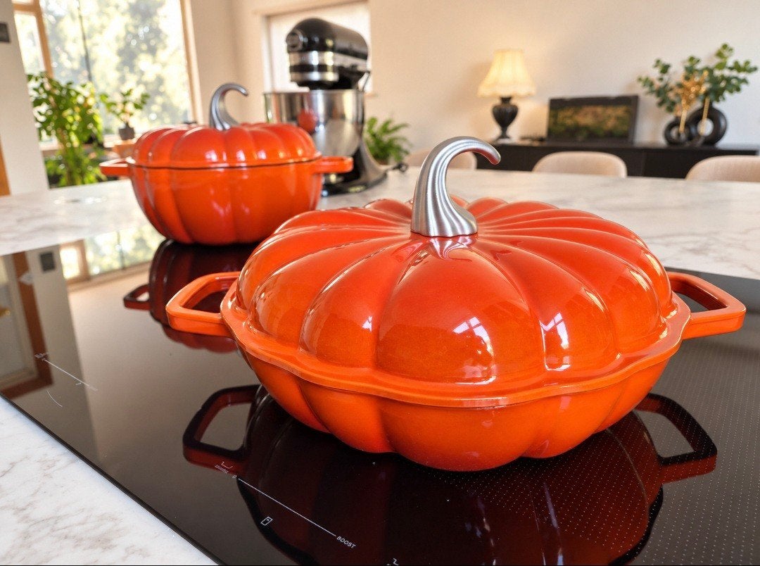 Silvercrest Pompoen Pannenset - 2 stuks (Nieuw), Gietijzer, Met deksel, Nieuw, Pannenset