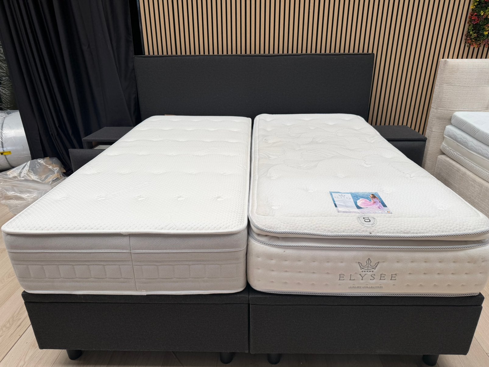 Showmodel 180x200 Opbergboxspring Antraciet grijs, Huis en Inrichting, Ophalen, Gebruikt, Tweepersoons, 180 cm