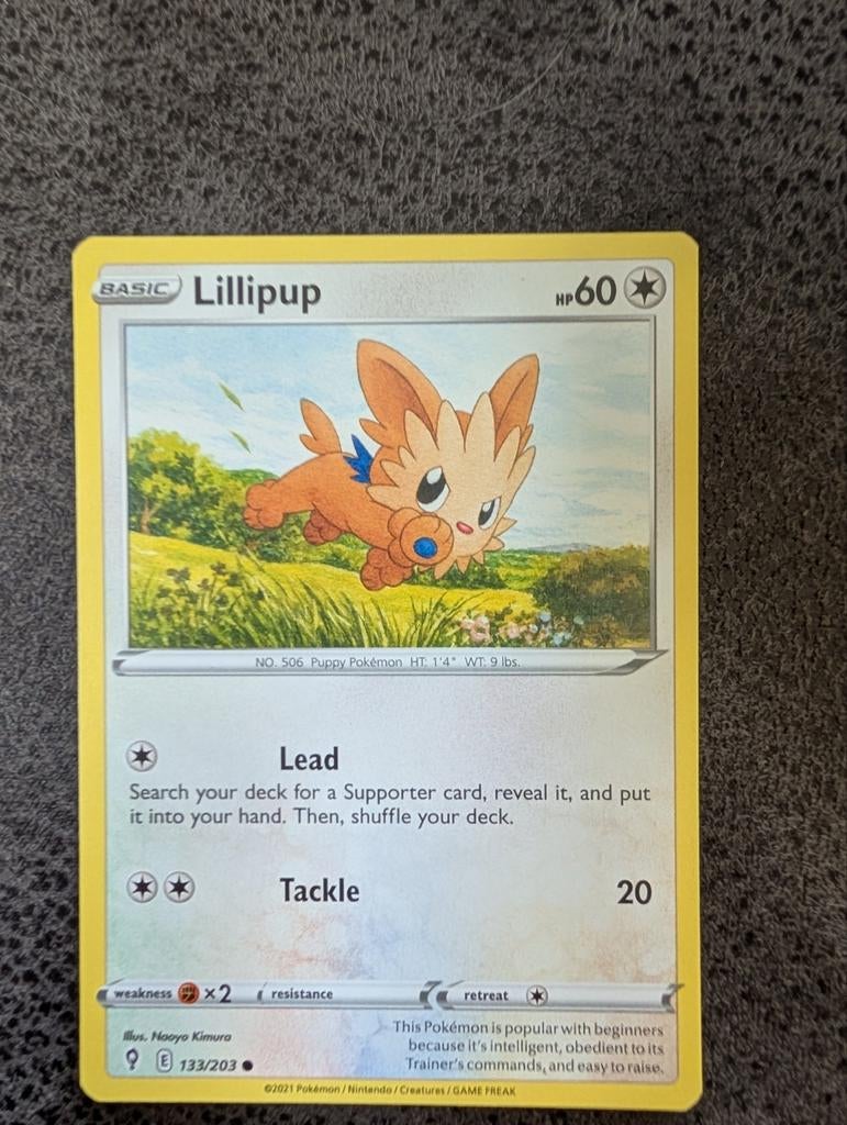 Pokemon Kaart Lillipup, Ophalen of Verzenden, Zo goed als nieuw, Losse kaart