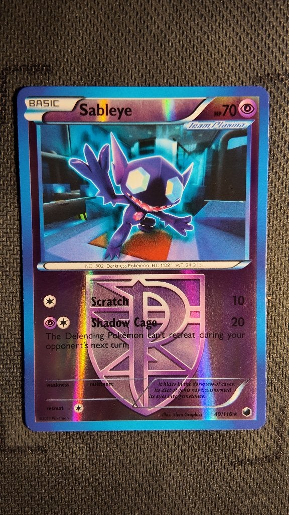 Sableye 49 Plasma Freeze | Pokemon kaart, Ophalen, Zo goed als nieuw, Losse kaart, Foil