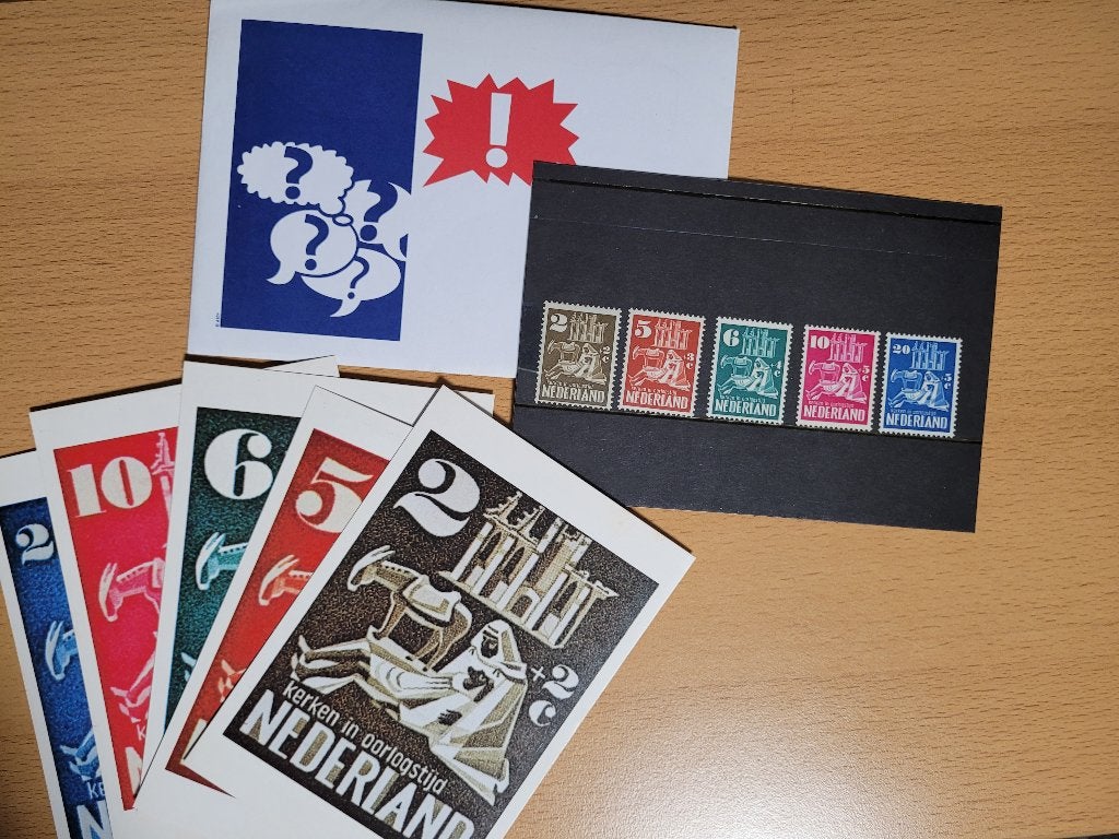Nederlandse postzegels Kerken in Oorlogstijd maximumkaarten, Postzegels en Munten, Verzenden, Na 1940, Postfris