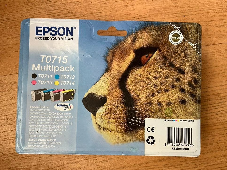 Epson inktcardridge set T0715 multipack compleet printer, Ophalen of Verzenden, Zo goed als nieuw, Overige typen