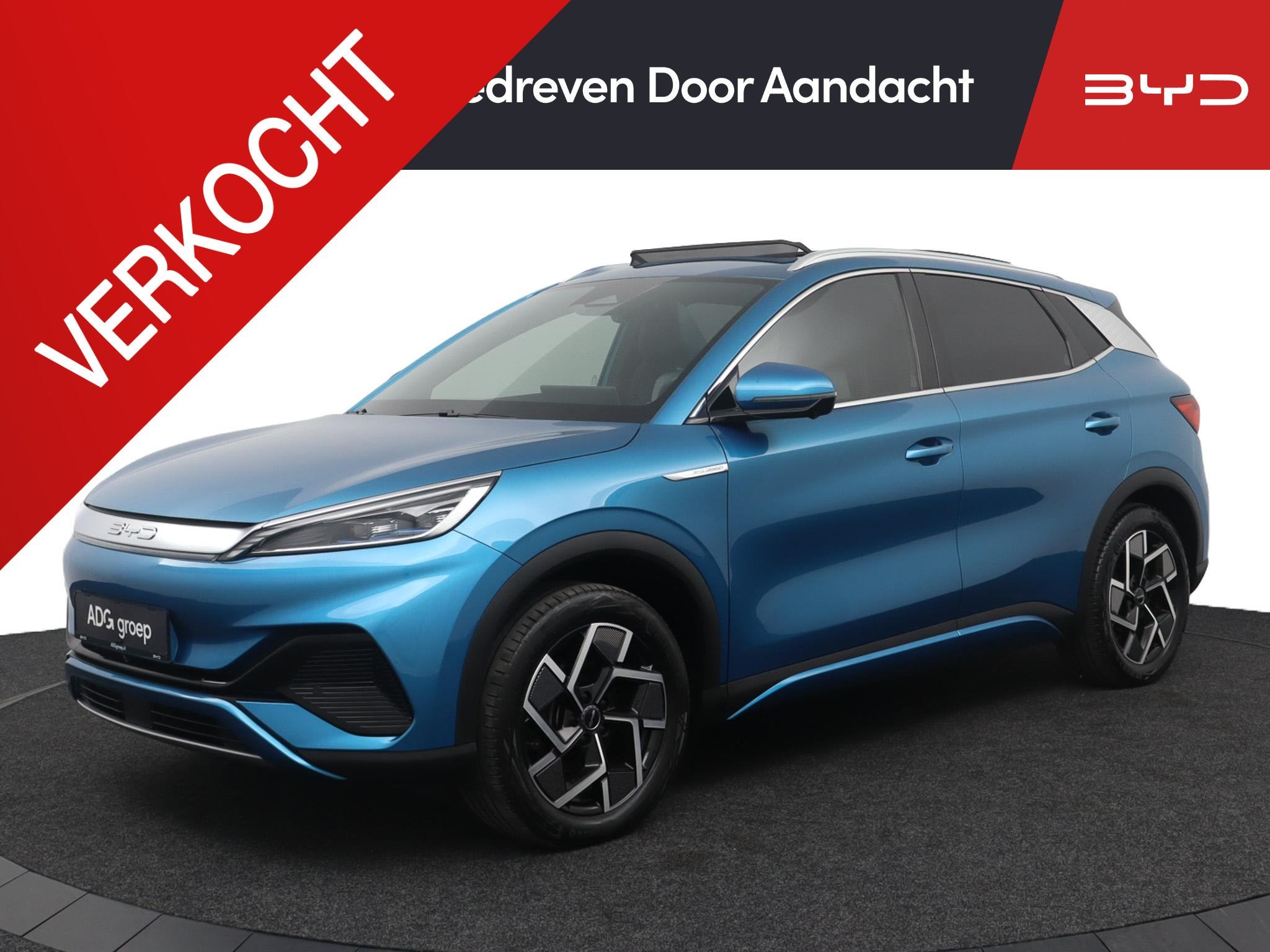 BYD ATTO 3 Design 60 kWh 94 % SOH| Panoramadak | 360 graden, Auto's, 12 maanden, Gebruikt, Blauw, 1725 kg