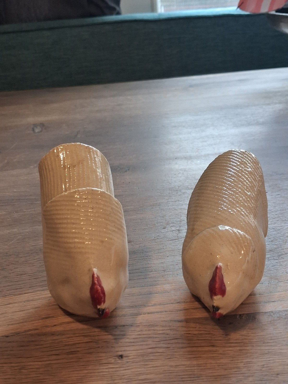 Set van 2 handgemaakte keramische kippen, Antiek en Kunst, Ophalen of Verzenden