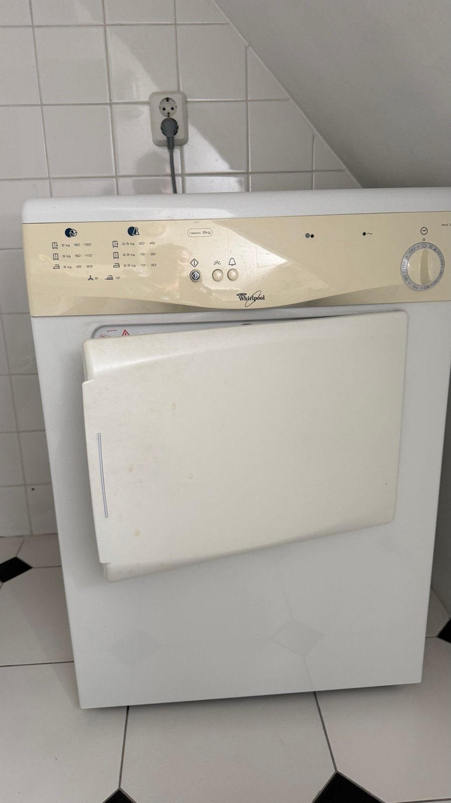 Whirlpool AWZ 325 Wasdroger - 6 kg, Witgoed en Apparatuur, Ophalen, 6 tot 8 kg, Gebruikt, Luchtafvoer