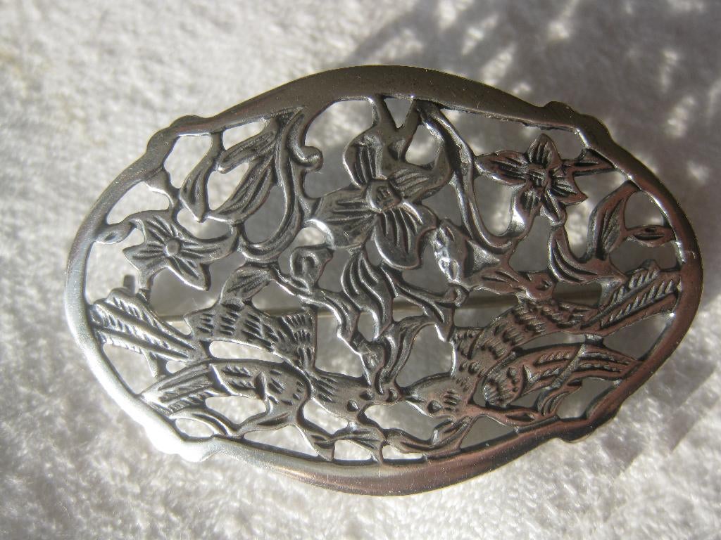 Antieke zilveren broche +/- 1920. In uitstekende staat., Sieraden, Tassen en Uiterlijk, Antieke sieraden, Ophalen of Verzenden
