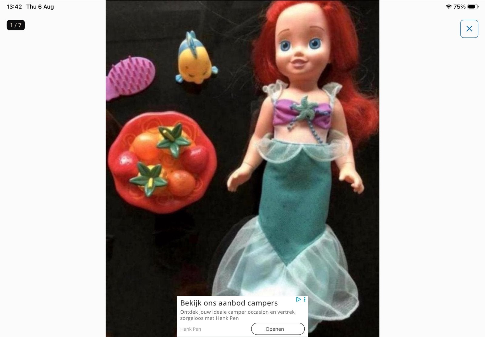 Disney Ariel pop met accessoires - Zo goed als nieuw, Verzamelen, Ophalen of Verzenden, Pocahontas of Kl. Zeemeermin, Zo goed als nieuw