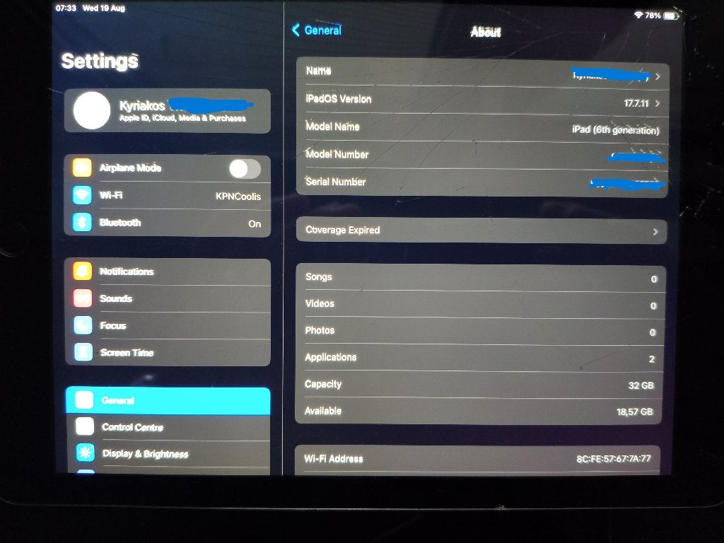 ipad 6 gen gebarsten scherm, Computers en Software, Apple iPads, 10 inch, Gebruikt, 32 GB, Apple iPad