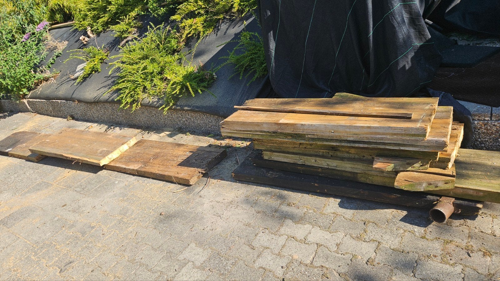brandhout, Doe-het-zelf en Verbouw, Hout en Planken, Ophalen, Gebruikt, Overige typen, 50 mm of meer