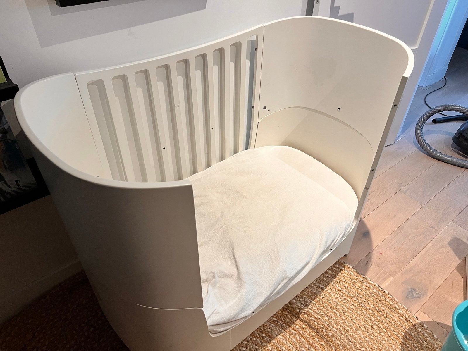 Leander Classic meegroeibed wit met junior kit en matras, Ophalen, Gebruikt, Ledikant