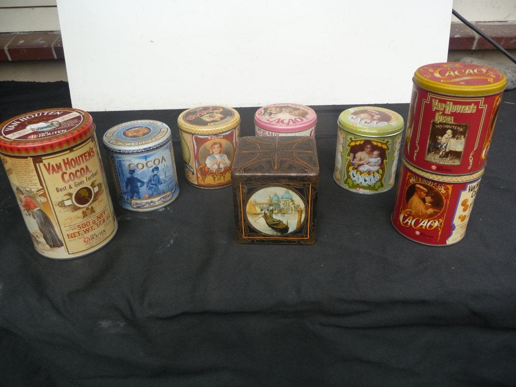 blikken/blikken van houten cacao /blikken van. van houten, Ophalen of Verzenden, Gebruikt, Overige, Overige merken