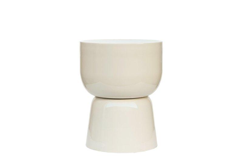 Brix Kian Off White bijzet tafel - ca. 36x36x46cm (bxdxh), 45 tot 60 cm, Minder dan 55 cm, Metaal of Aluminium, Rond