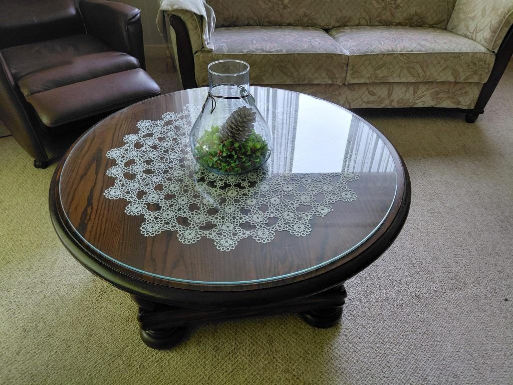 Gratis klassieke ronde salontafel, Ophalen, Gebruikt, 50 tot 100 cm, Klassiek