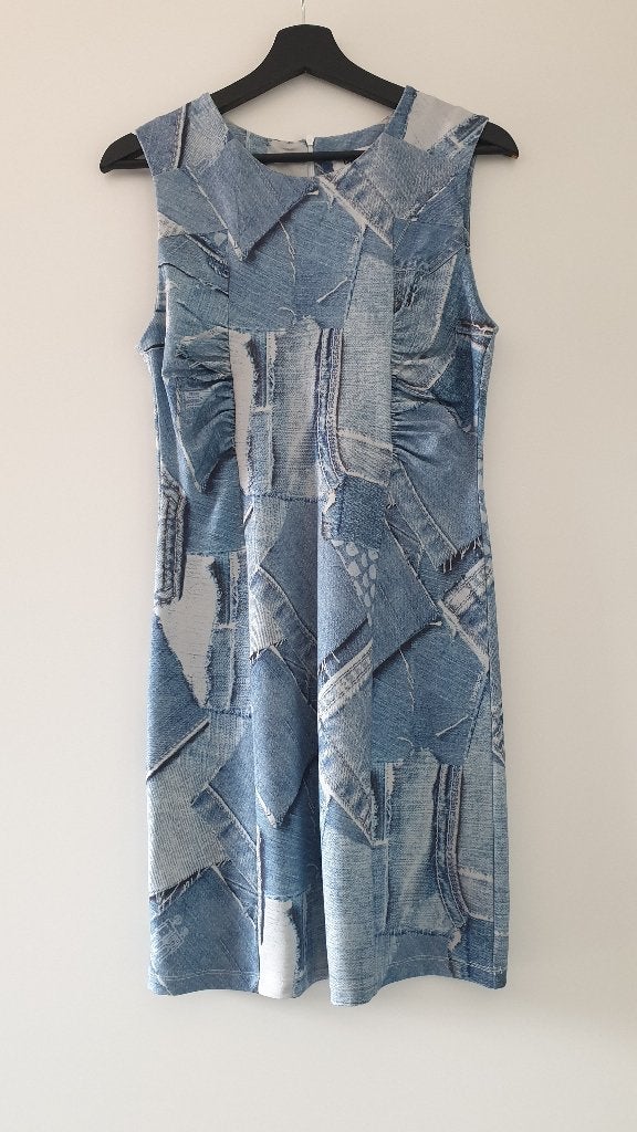 Desigual Denim Patchwork Mini Dress maat M, Maat 38/40 (M), Blauw, Ophalen of Verzenden, Zo goed als nieuw