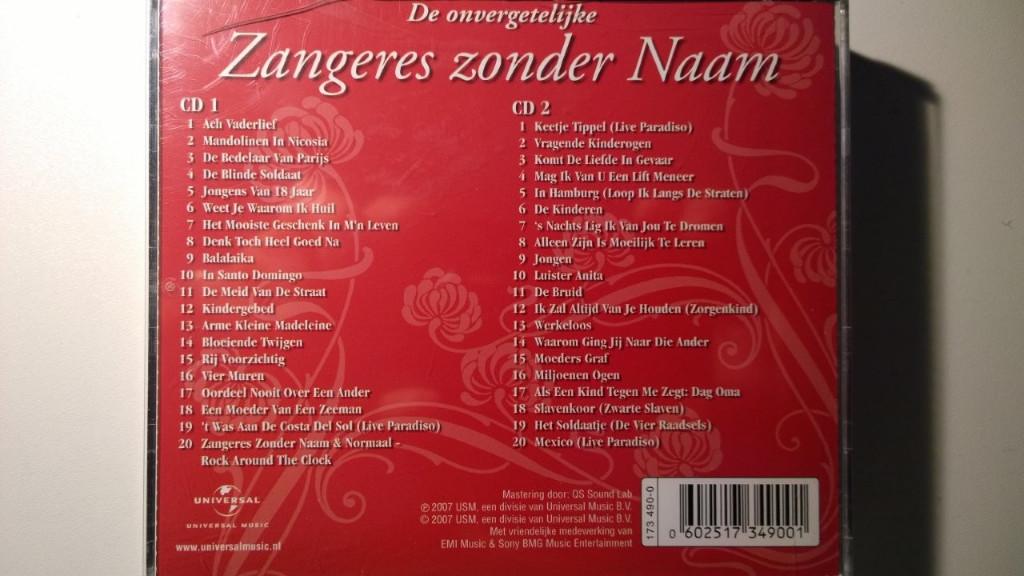 Zangeres Zonder Naam - De Onvergetelijke Zangeres Zonder Naa, Ophalen of Verzenden, Zo goed als nieuw, Levenslied of Smartlap