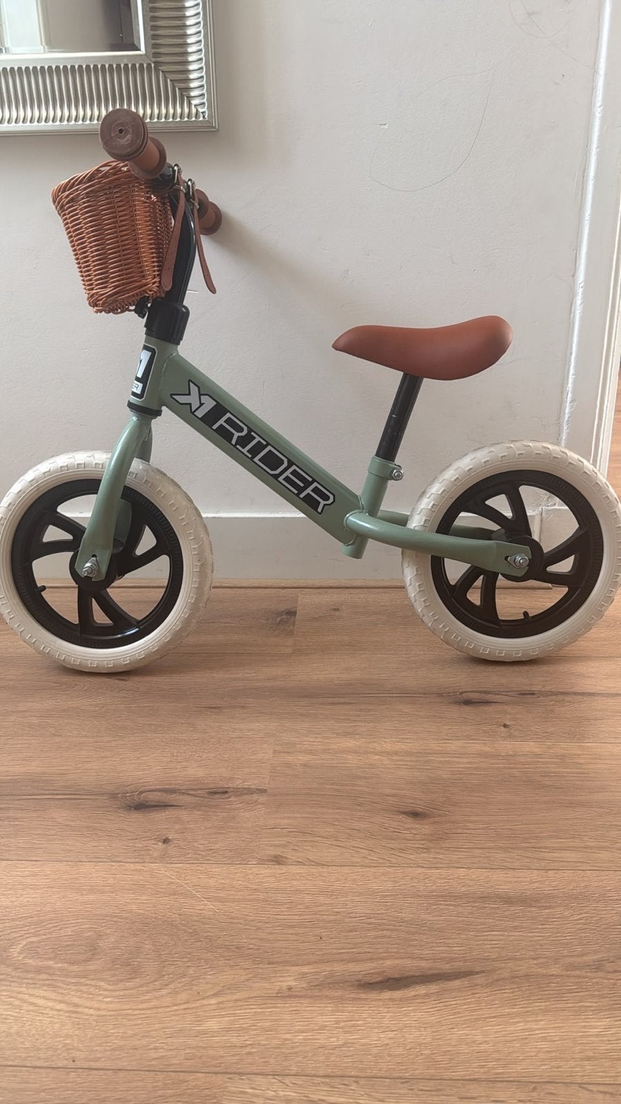 X-Rider Kinder Loopfiets - Groen met Mandje, Ophalen, Gebruikt, Minder dan 16 inch