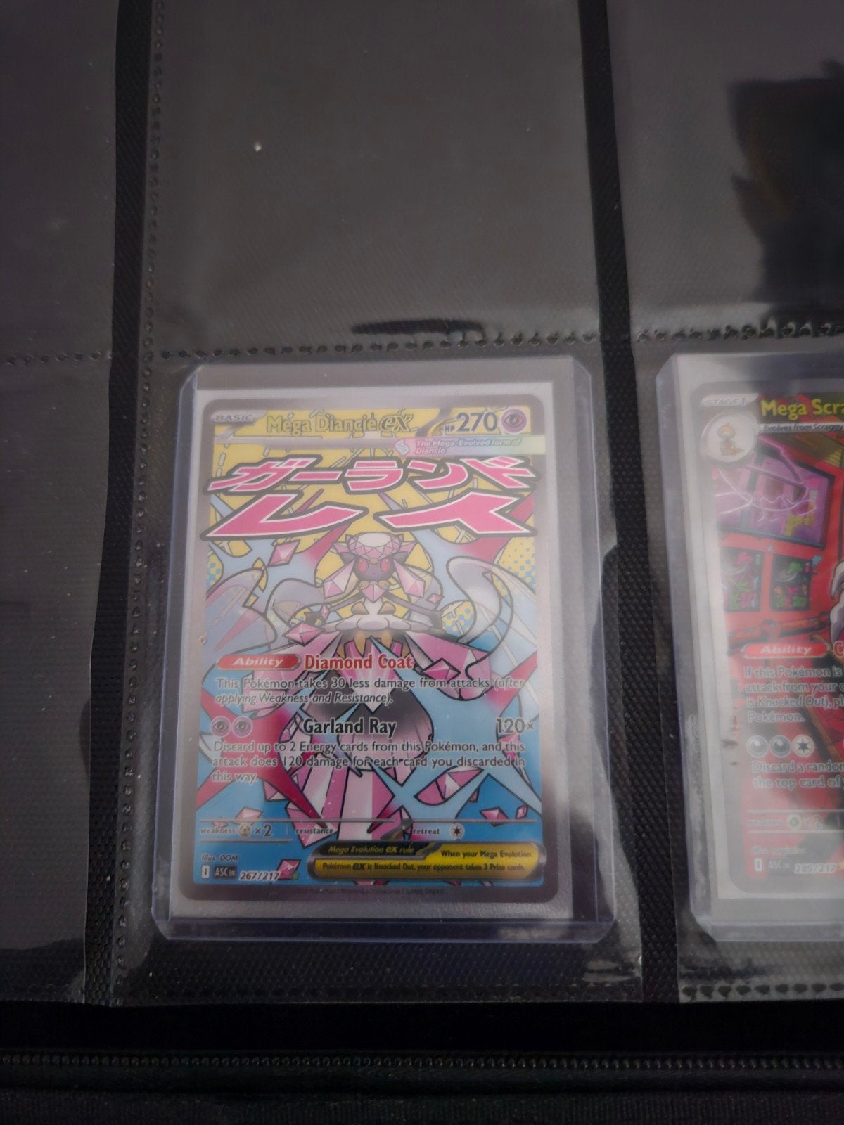 Pokemon Mega Diancie ex 267/217 Ascended Heroes, Ophalen of Verzenden, Zo goed als nieuw, Losse kaart, Foil