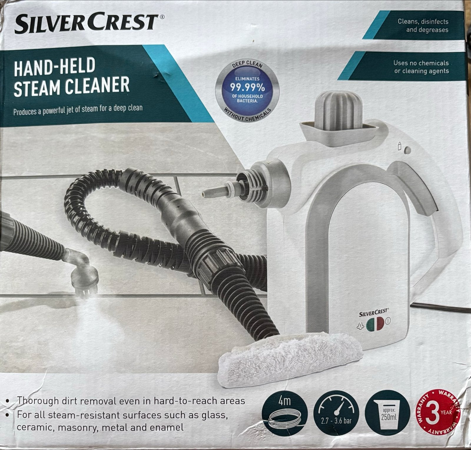 SilverCrest Handstoomreiniger - Diepe Reiniging Zonder Chemi, Ophalen, Nieuw, Stoomreiniger, Reservoir