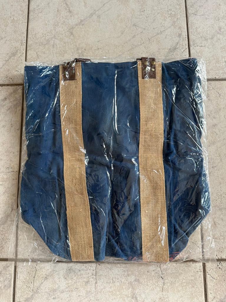 Nieuw shopper schoudertas boodschappentas H44xB49xD18 katoen, Ophalen of Verzenden, Nieuw, Blauw, Overige merken