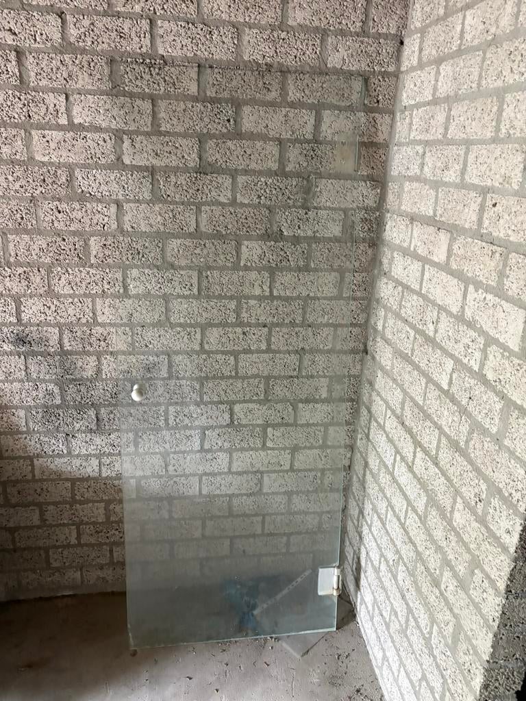 Douchewand glas 197x70,5 cm gebruikt al gedemonteerd, Doe-het-zelf en Verbouw, Sanitair, Ophalen, Gebruikt