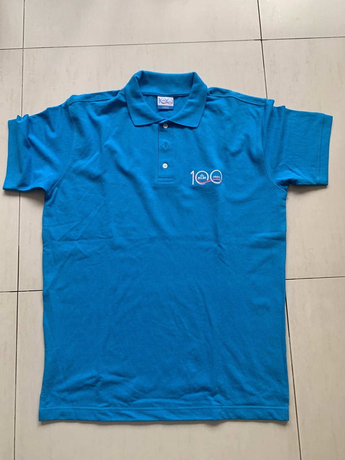 KLM 100 jaar polo maat XL NIEUW, Ophalen of Verzenden, Nieuw, Maat 56/58 (XL), Blauw