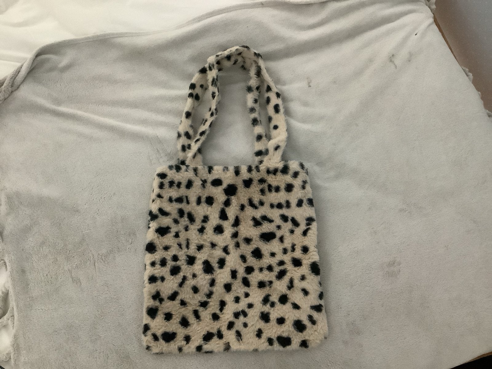 Fluwelen Panterprint Tas - Veelzijdig en Stijlvol, Ophalen of Verzenden, Zo goed als nieuw, Beige, Handtas