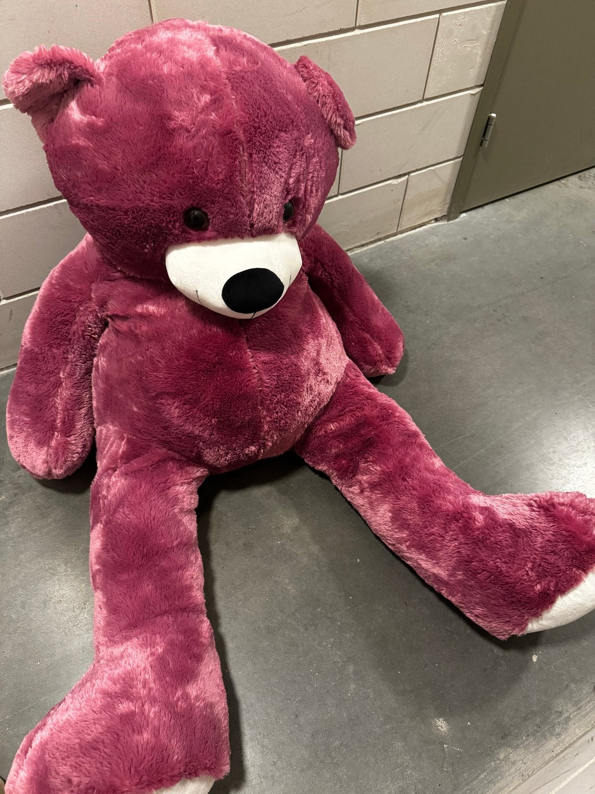 Grote paarse/roze teddybeer - knuffel 210cm, Ophalen, Beer, Nieuw, Roze