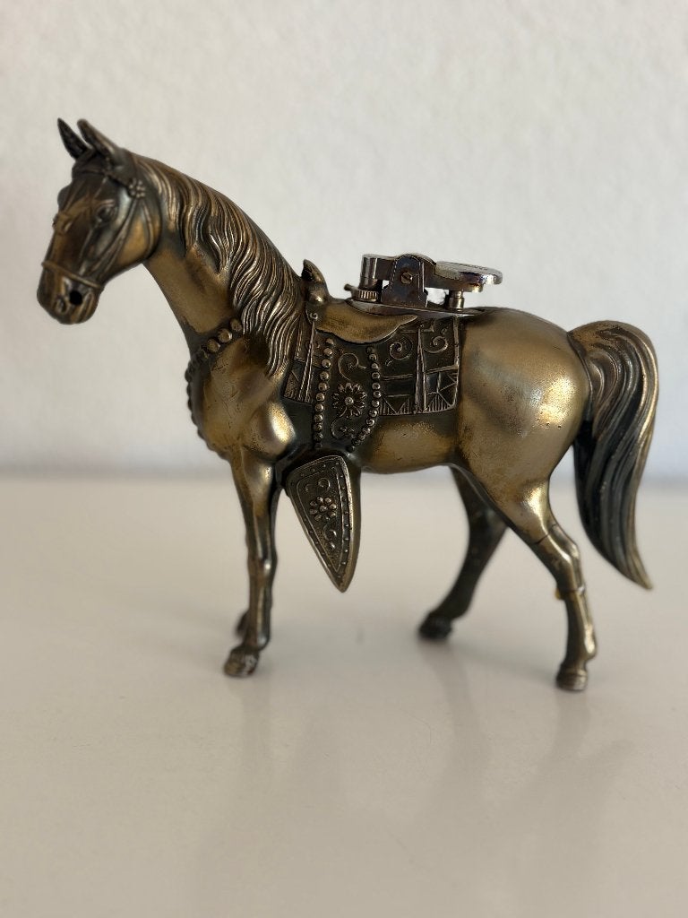 Vintage bronskleurige paard, tafel aansteker, beschadigd, Antiek en Kunst, Curiosa en Brocante, Ophalen of Verzenden