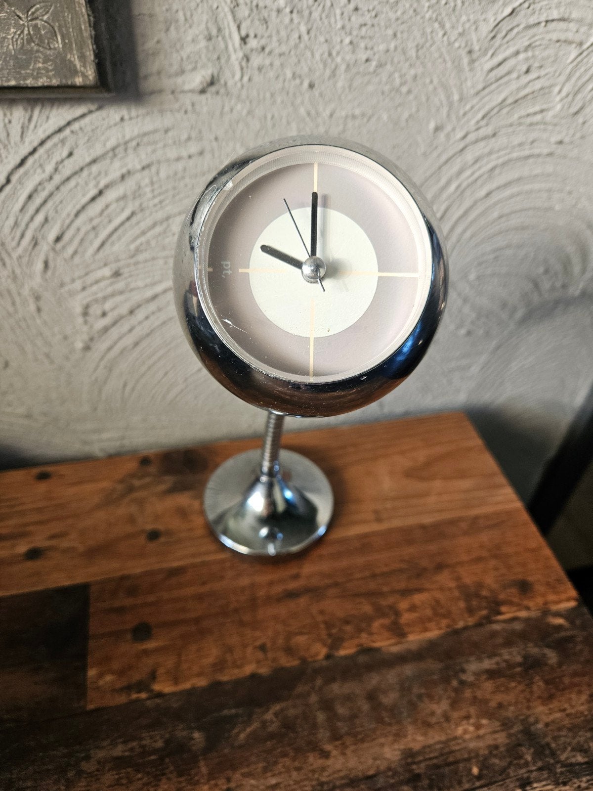 Vintage Chroom Flexibele Tafelklok - Jaren '70 Designklok, Ophalen of Verzenden